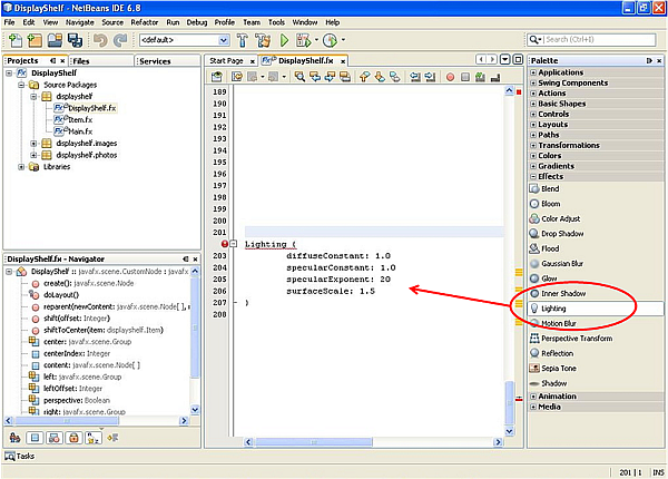 Obr. č. 11: Práca s Netbeans IDE 6.8