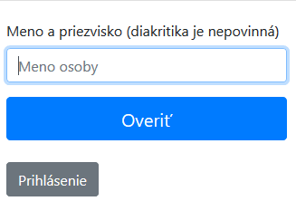 Prihlasovací formulár systému