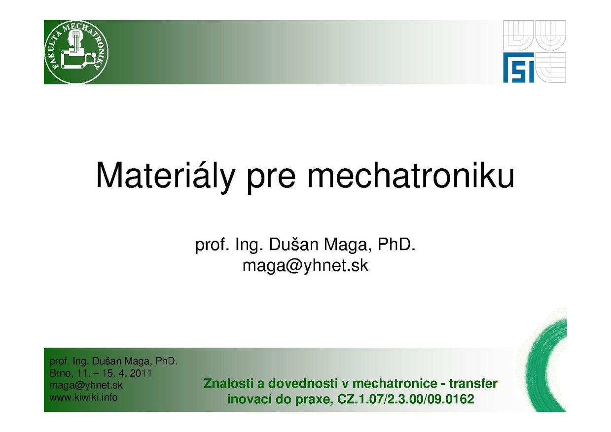 Materiály pre mechatroniku